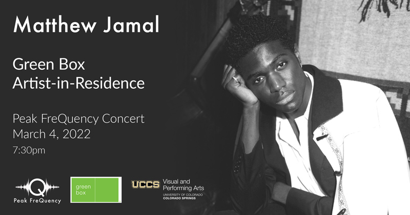 picture of matthew jamal with text of event details